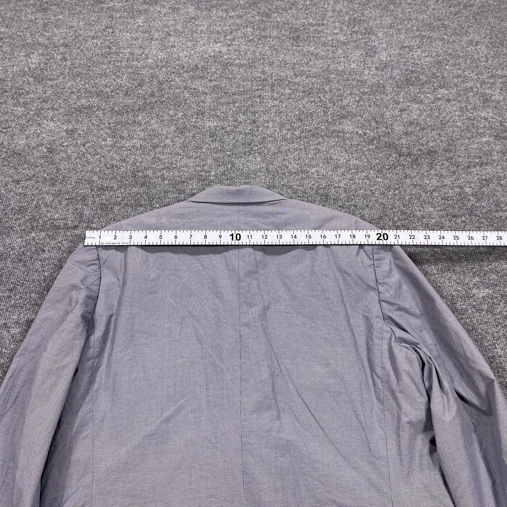 Banana Republic Blazer Jacket Mens 46 Long Slim Gray Cotton‎ Notch Lapel